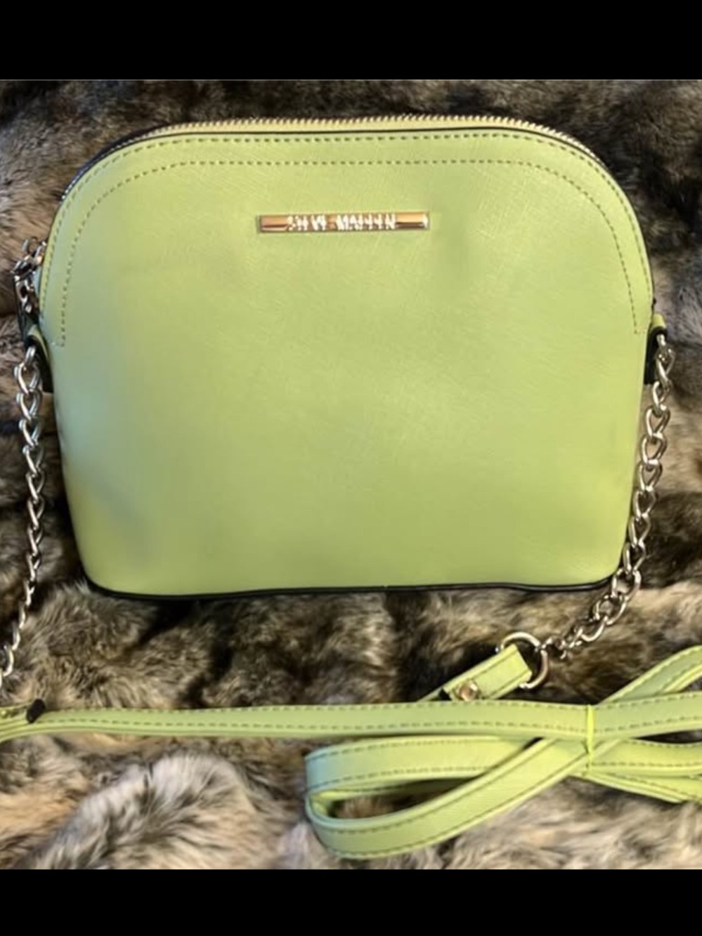 Steve Madden Pale Green Crossbody Purse Chain Strap